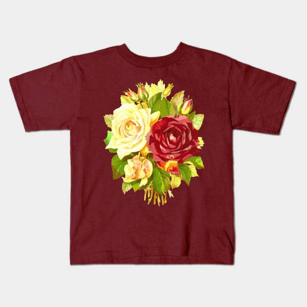 Yellow Roses Bouquet Kids T-Shirt by sonirt55